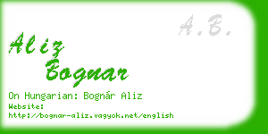 aliz bognar business card