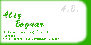 aliz bognar business card